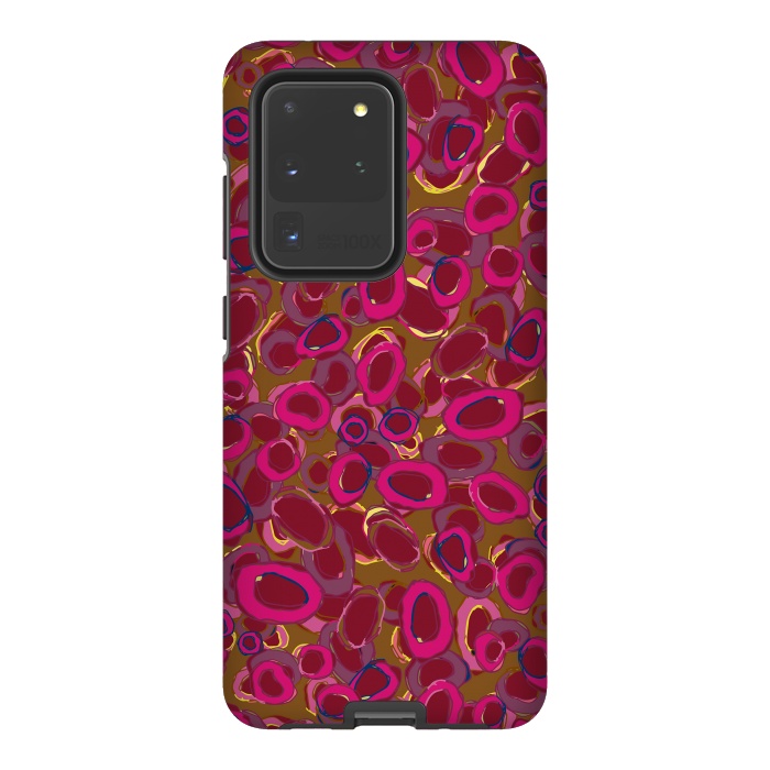 Galaxy S20 Ultra StrongFit Bold Circles - Red & Pink by Lotti Brown
