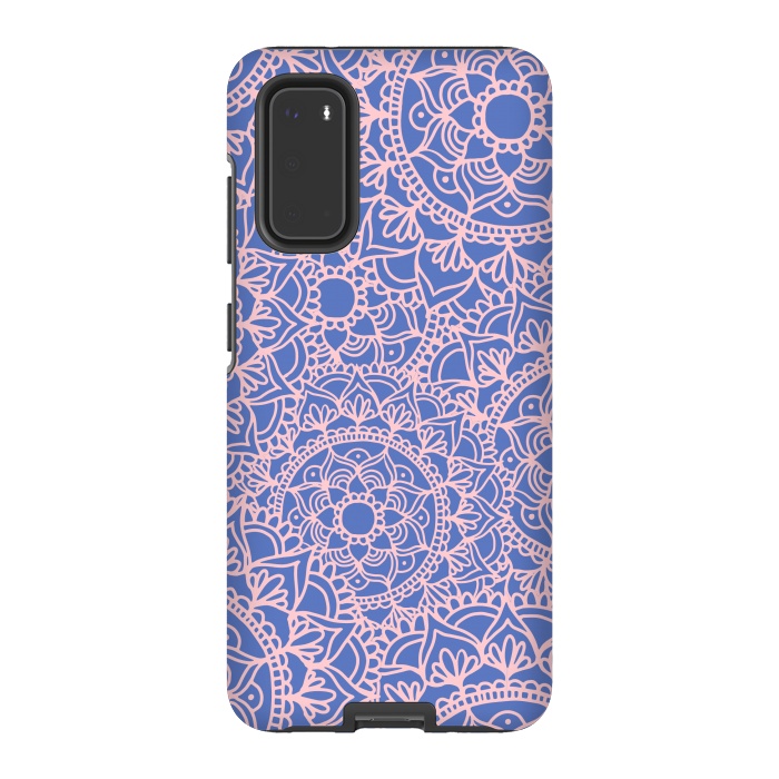 Galaxy S20 StrongFit Pink and Mauve Mandala Pattern by Julie Erin Designs