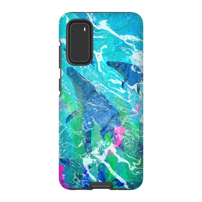 Galaxy S20 StrongFit Ocean whales by Steve Wade (Swade)