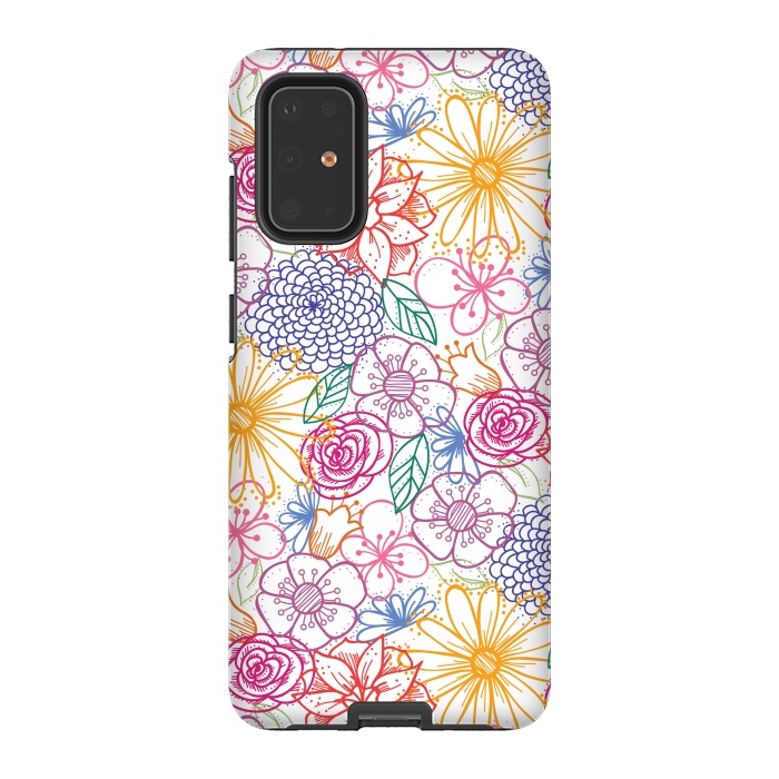 Galaxy S20 Plus StrongFit Summer Bright Floral by TracyLucy Designs