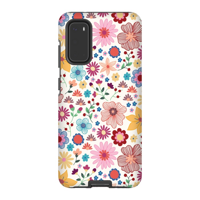 Galaxy S20 StrongFit Springtime Wild Bloom by TracyLucy Designs