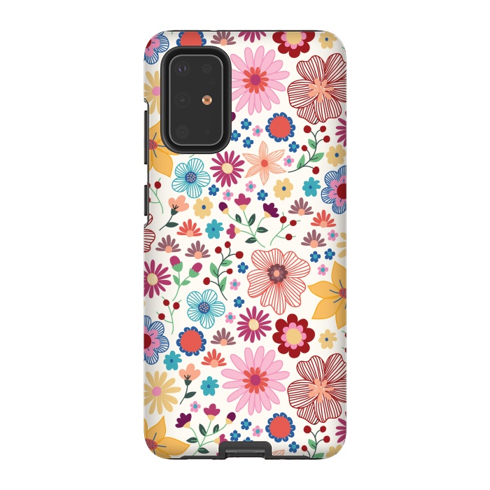 Galaxy S20 Plus StrongFit Springtime Wild Bloom by TracyLucy Designs