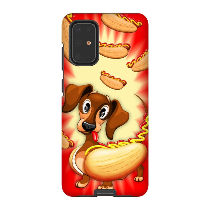 Galaxy S20 Plus StrongFit Dachshund Hot Dog Cute and Funny Character by BluedarkArt