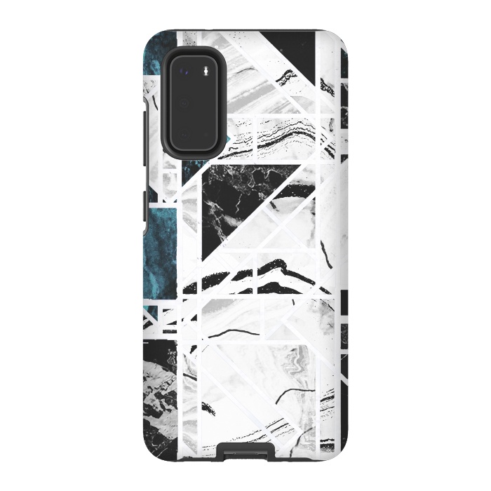 Galaxy S20 StrongFit Ink brushed marble tiles by Oana 