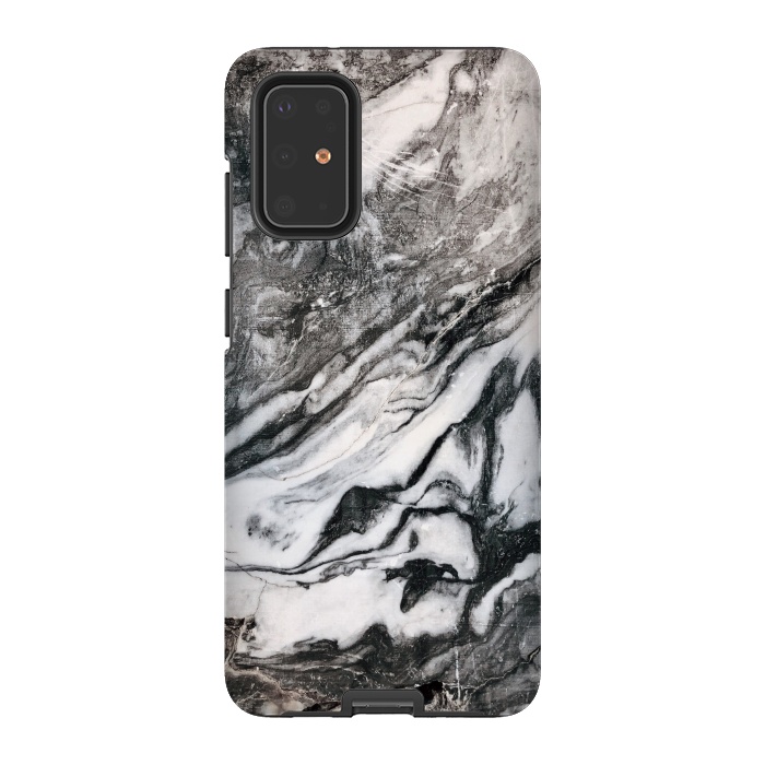 Galaxy S20 Plus StrongFit White and black Marble by Winston