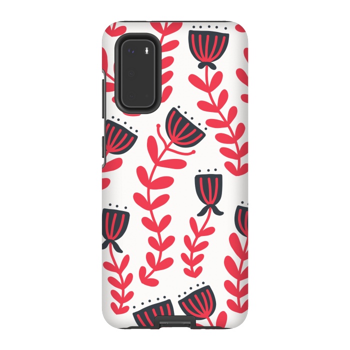 Galaxy S20 StrongFit Red flowers by Winston