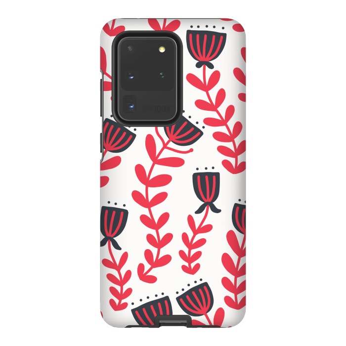 Galaxy S20 Ultra StrongFit Red flowers by Winston