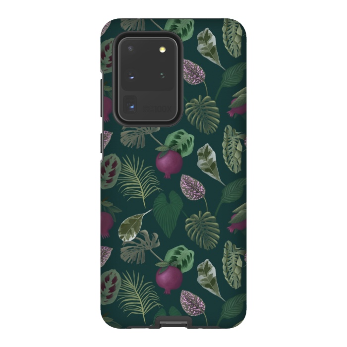 Galaxy S20 Ultra StrongFit Pomegranates & Palm Leaves by Tishya Oedit