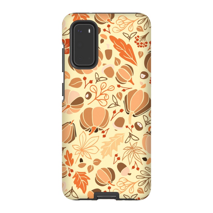 Galaxy S20 StrongFit Fall Fruits in Orange and Yellow by Paula Ohreen