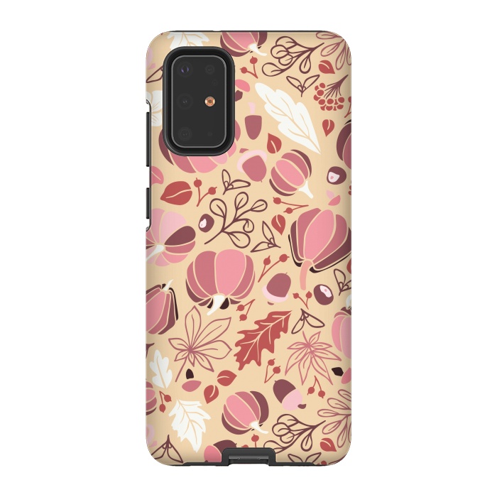 Galaxy S20 Plus StrongFit Fall Fruits in Cream and Pink by Paula Ohreen