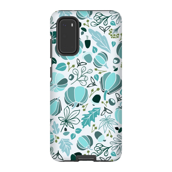 Galaxy S20 StrongFit Fall Fruits in Blue and Green by Paula Ohreen