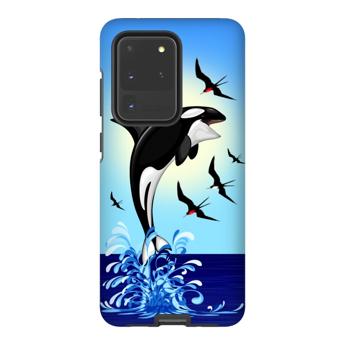 Galaxy S20 Ultra StrongFit Orca Killer Whale jumping out of Ocean by BluedarkArt