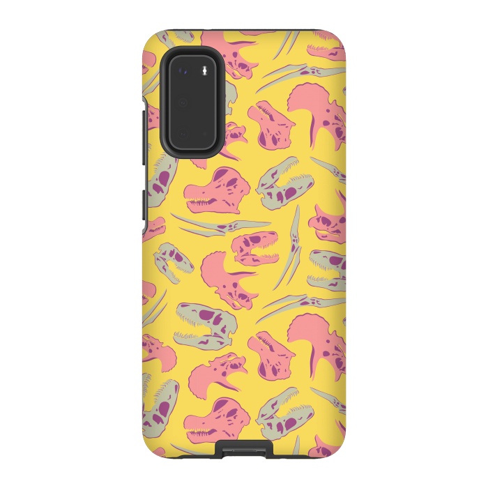 Galaxy S20 StrongFit Skull Roll - Yellow by Melissa Lee