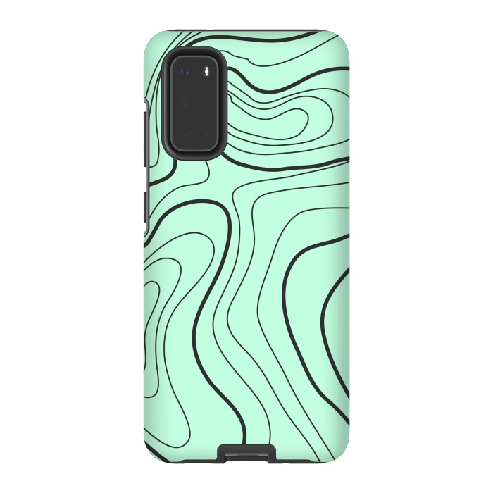 Galaxy S20 StrongFit green abstract lines 2 by MALLIKA