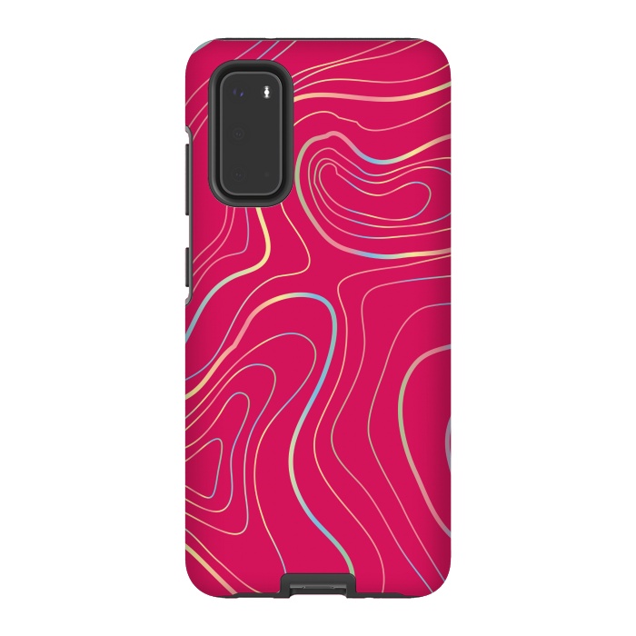 Galaxy S20 StrongFit pink golden lines by MALLIKA