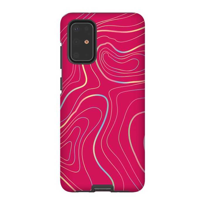 Galaxy S20 Plus StrongFit pink golden lines by MALLIKA