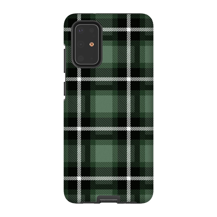 Galaxy S20 Plus StrongFit Olive Scottish Plaid by TMSarts