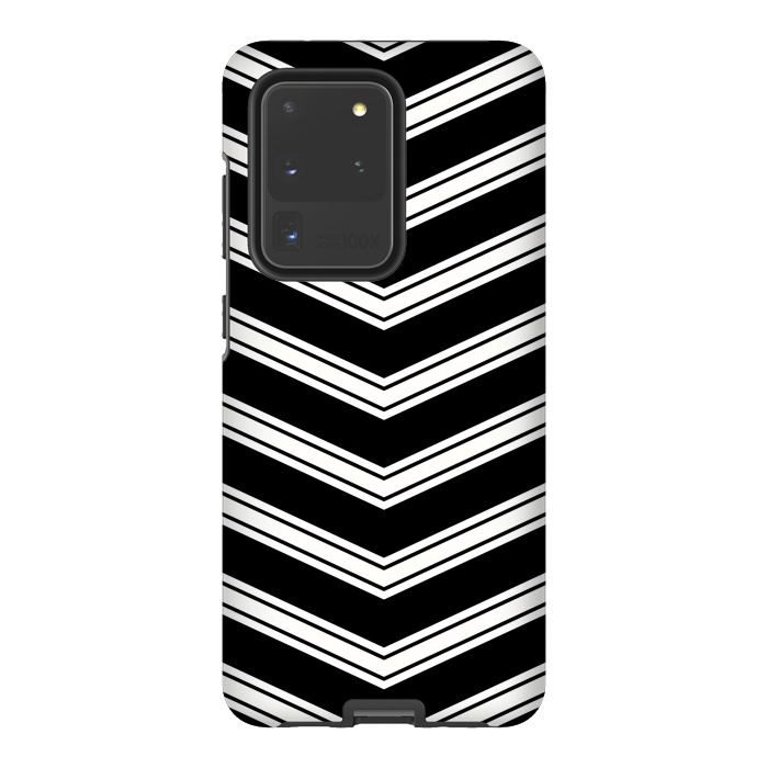 Galaxy S20 Ultra StrongFit Black And White Chevrons by TMSarts