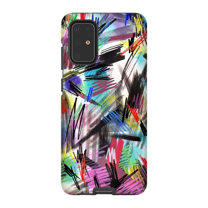 Galaxy S20 Plus StrongFit Wild Colorful Scratches and Strokes  by Ninola Design