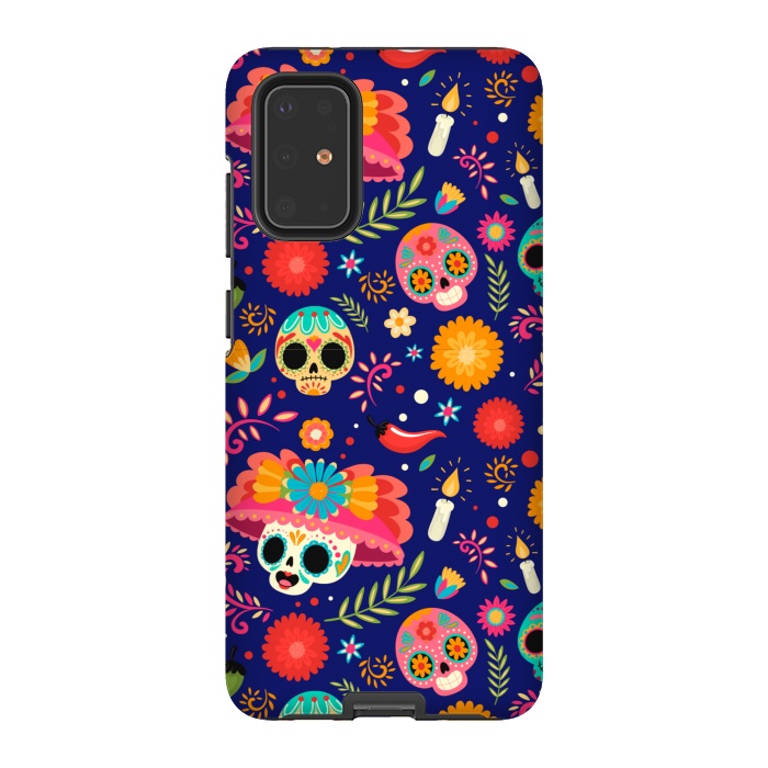 Galaxy S20 Plus StrongFit SKULL FLORAL PATTERN 2  by MALLIKA