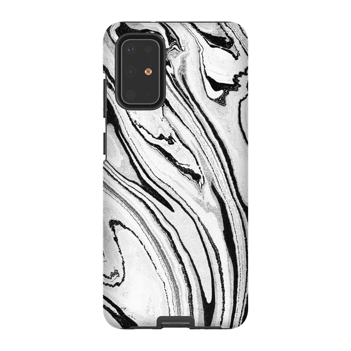 Galaxy S20 Plus StrongFit Minimal painted marble stripes by Oana 