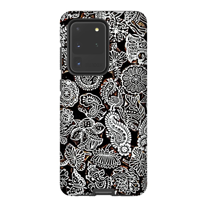Galaxy S20 Ultra StrongFit Black and white pattern by Winston