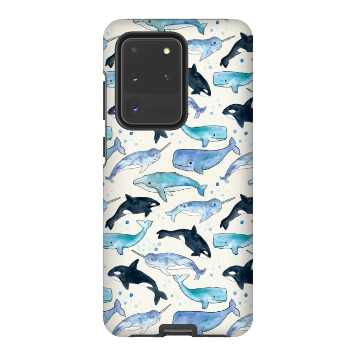 Galaxy S20 Ultra StrongFit Whales, Orcas & Narwhals by Tangerine-Tane