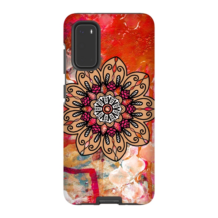 Galaxy S20 StrongFit Red mandala  by Winston