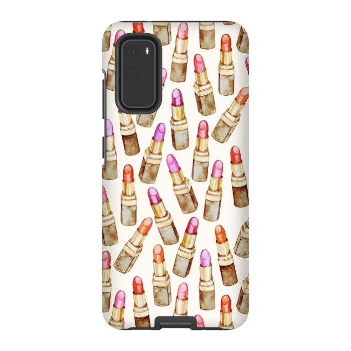 Galaxy S20 StrongFit Lots of Little Golden Lipsticks by Micklyn Le Feuvre