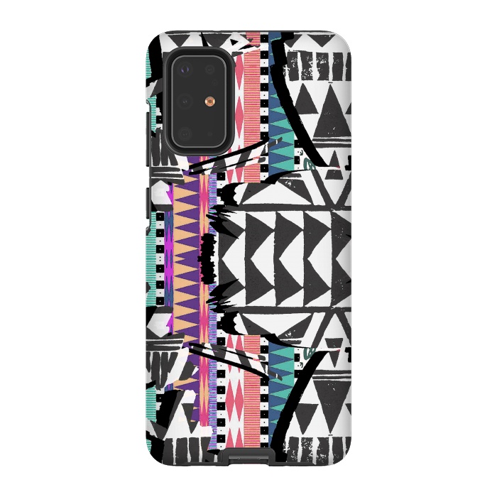 Galaxy S20 Plus StrongFit Colourful African inspired ethnic print by Oana 