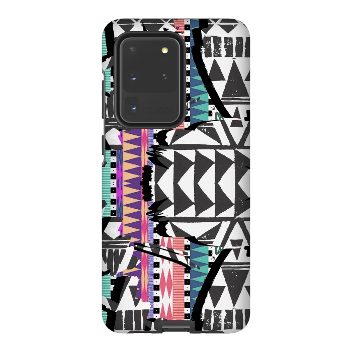 Galaxy S20 Ultra StrongFit Colourful African inspired ethnic print by Oana 