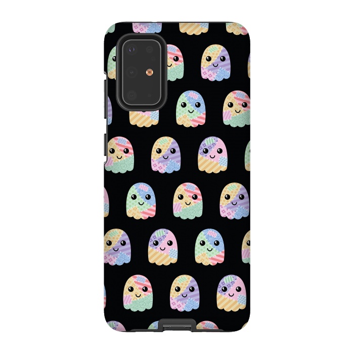 Galaxy S20 Plus StrongFit Patchwork ghost pattern by Laura Nagel