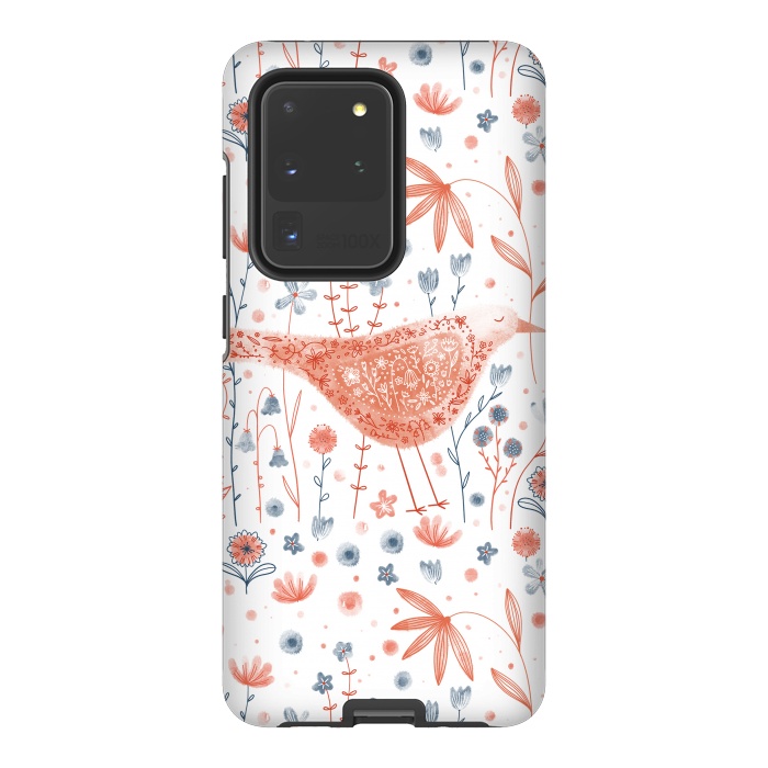 Galaxy S20 Ultra StrongFit Apricot Bird by Nic Squirrell