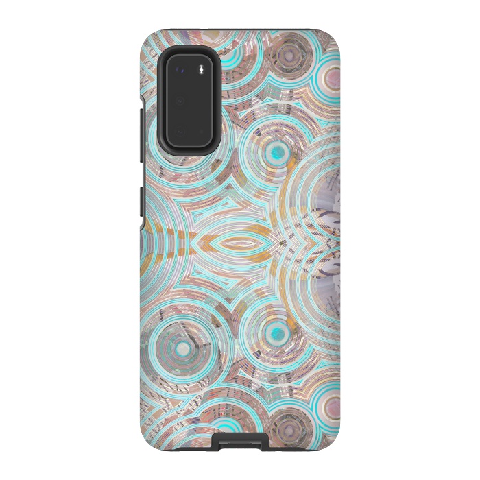 Galaxy S20 StrongFit Pastel playful African inspired circle sketch pattern by Oana 