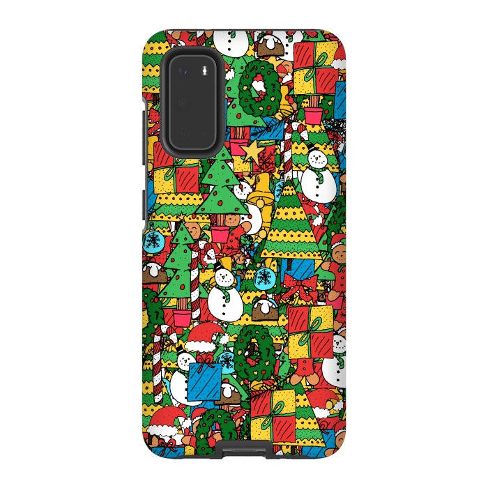 Galaxy S20 StrongFit Merry Christmas pattern by Steve Wade (Swade)