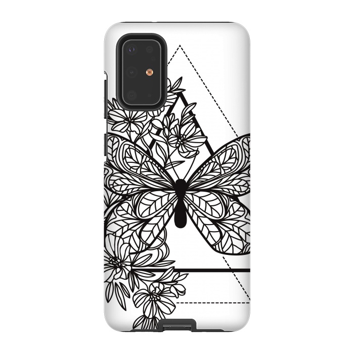 Galaxy S20 Plus StrongFit bw butterfly by haroulita