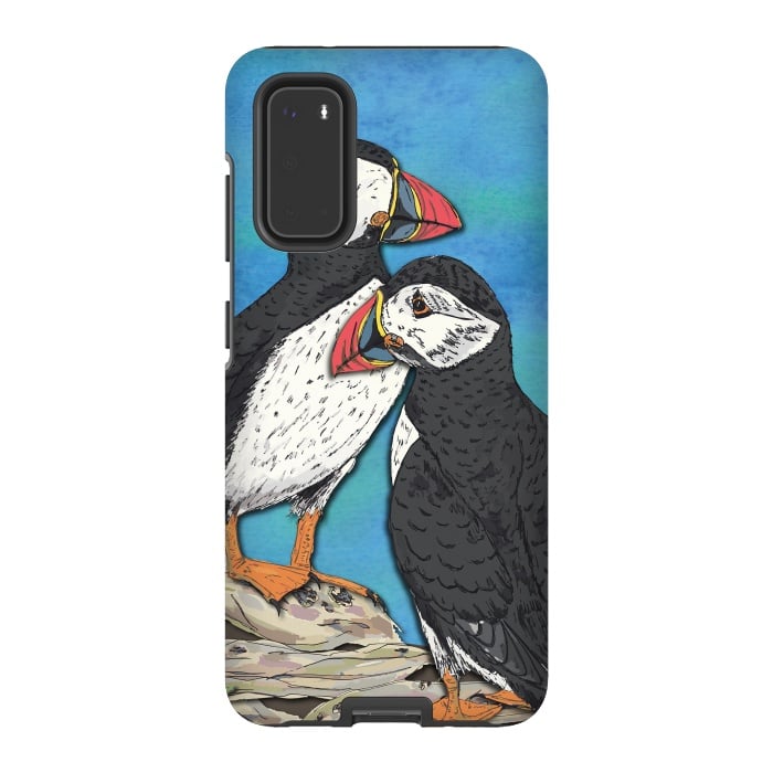 Galaxy S20 StrongFit Puffin Perfection by Lotti Brown