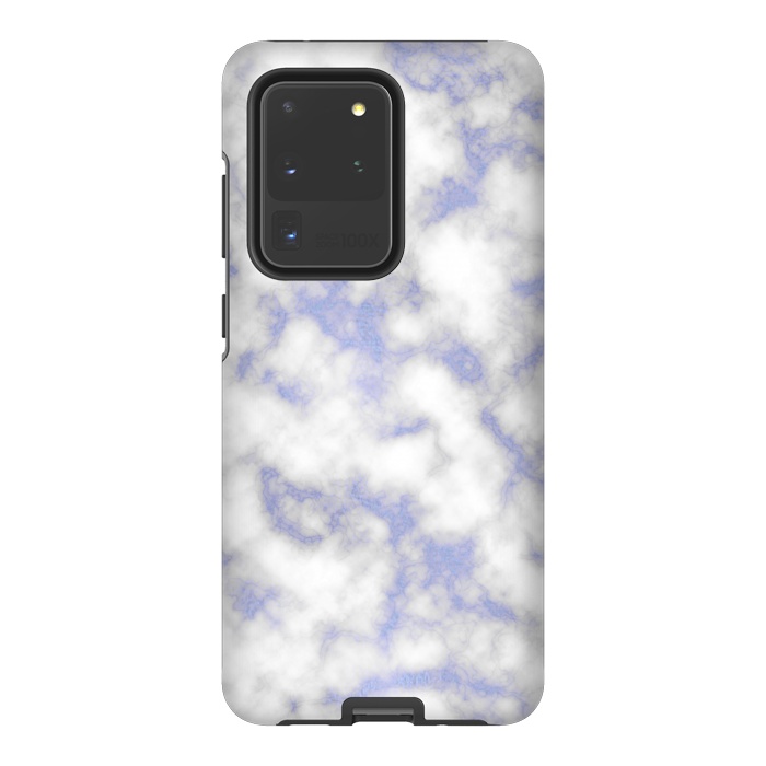 Galaxy S20 Ultra StrongFit Blue and White Marble Texture by Julie Erin Designs