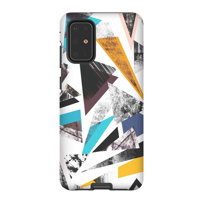 Galaxy S20 Plus StrongFit Colorful textured triangles by Oana 
