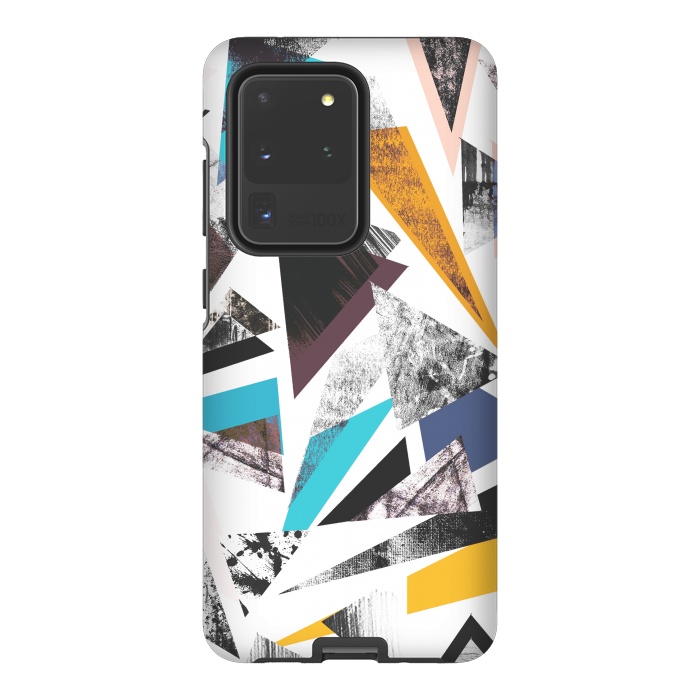 Galaxy S20 Ultra StrongFit Colorful textured triangles by Oana 