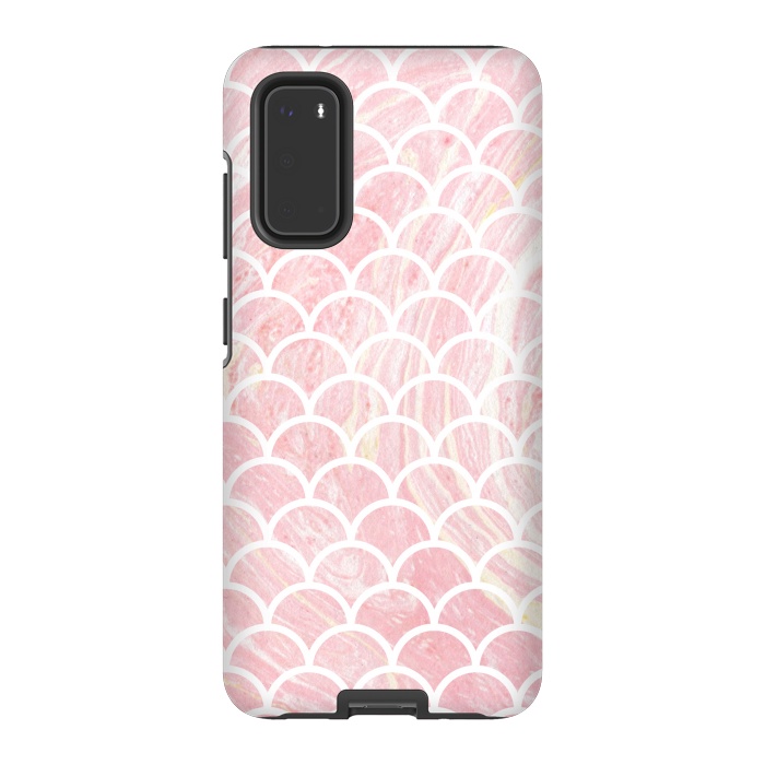 Galaxy S20 StrongFit Pink marble by Julia Badeeva