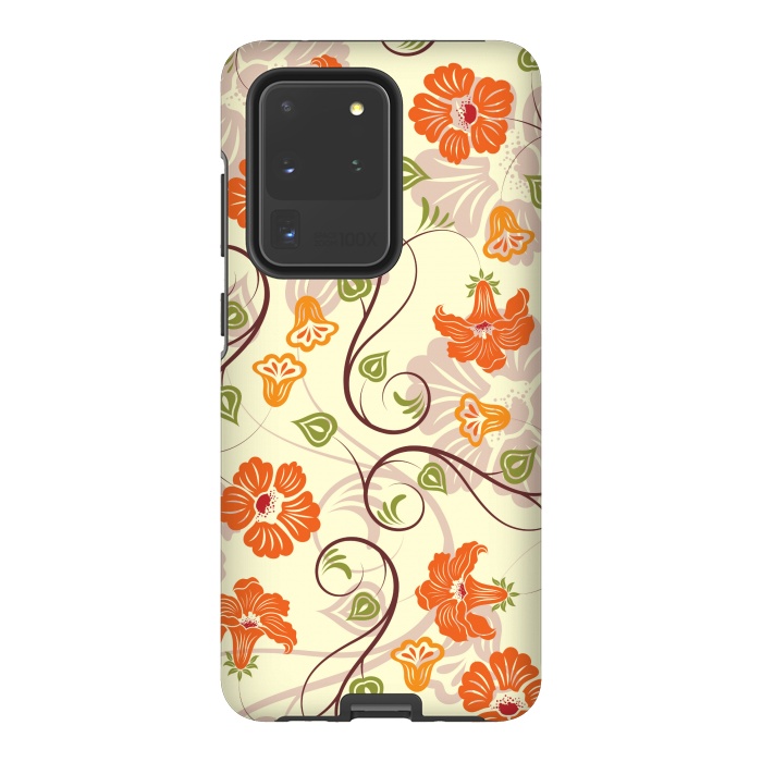 Galaxy S20 Ultra StrongFit ORANGE TULIPS PATTERN 2 by MALLIKA