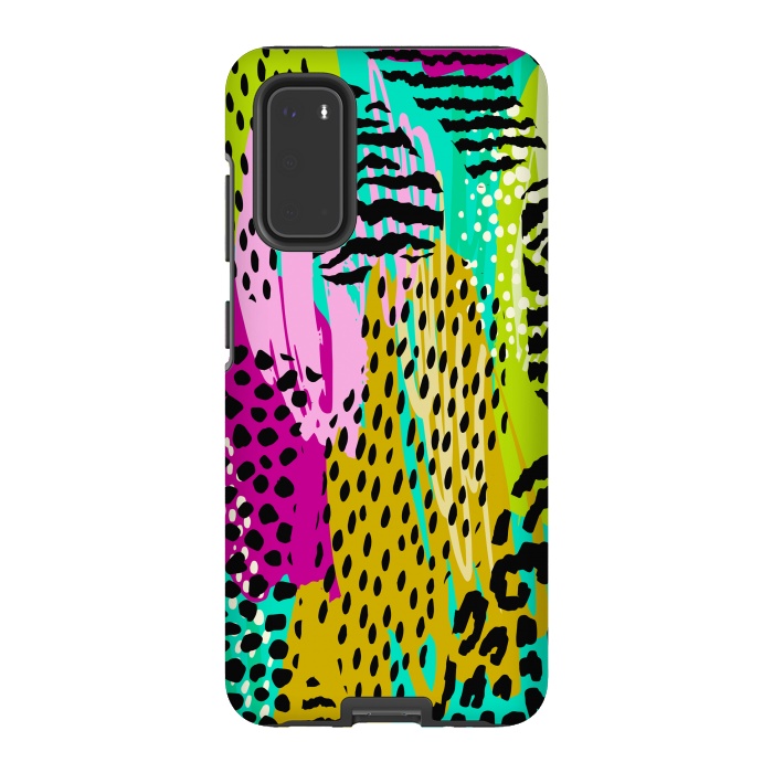 Galaxy S20 StrongFit colorful abstract animal print by haroulita