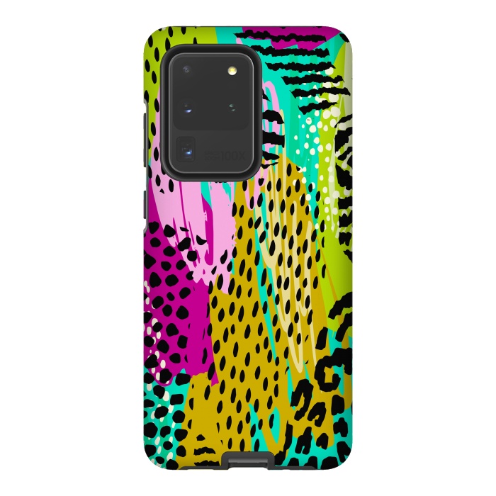 Galaxy S20 Ultra StrongFit colorful abstract animal print by haroulita