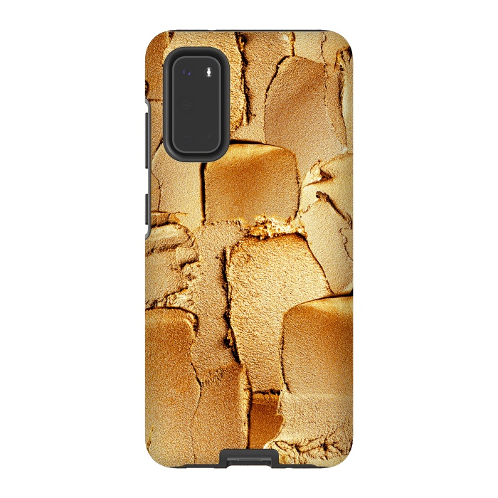 Galaxy S20 StrongFit Faux Gold Acrylic Brush Strokes by  Utart
