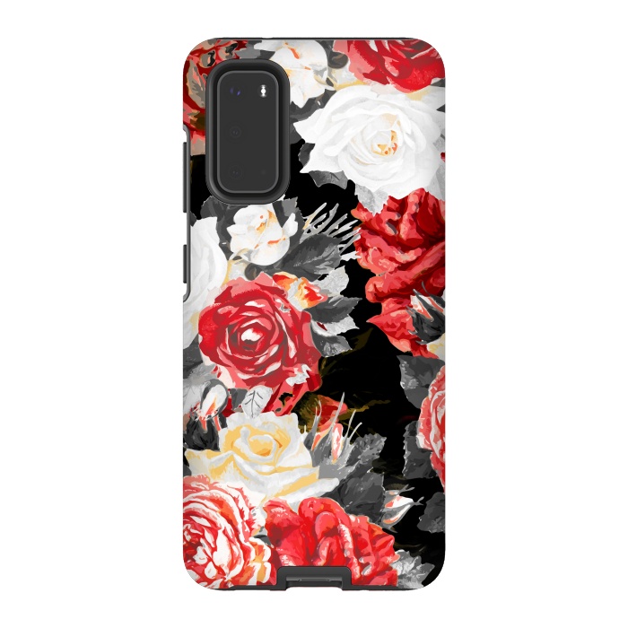 Galaxy S20 StrongFit Red and white roses by Oana 