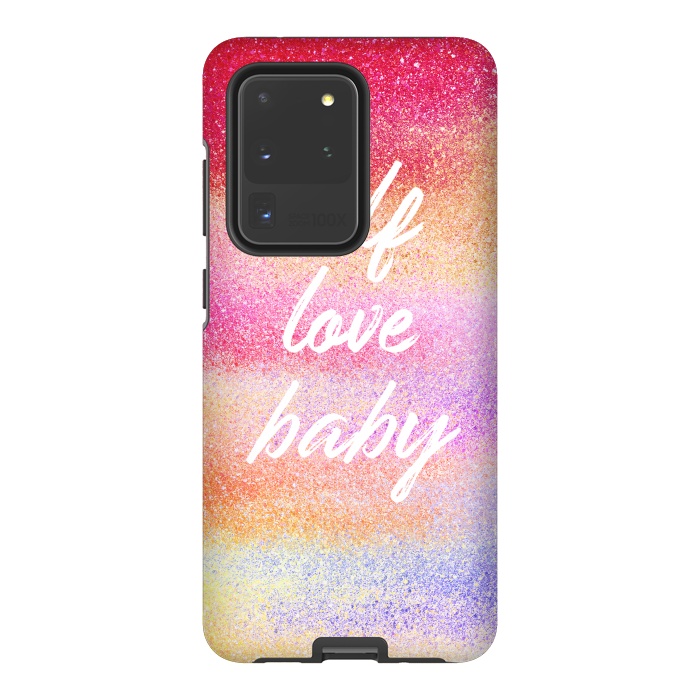 Galaxy S20 Ultra StrongFit Self Love colorful gradient glitter by Oana 