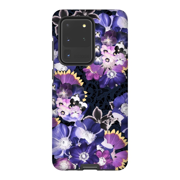 Galaxy S20 Ultra StrongFit Purple flowers collage by Oana 