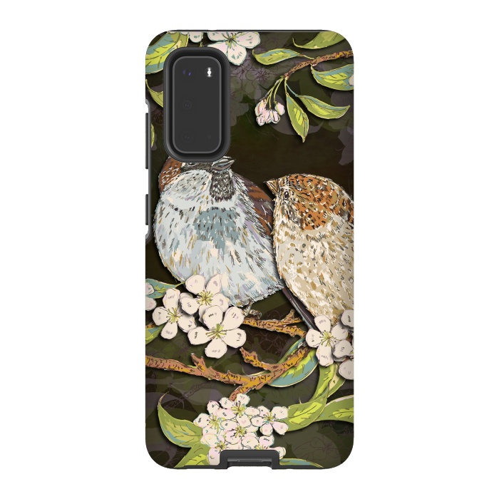 Galaxy S20 StrongFit Sweet Sparrows by Lotti Brown