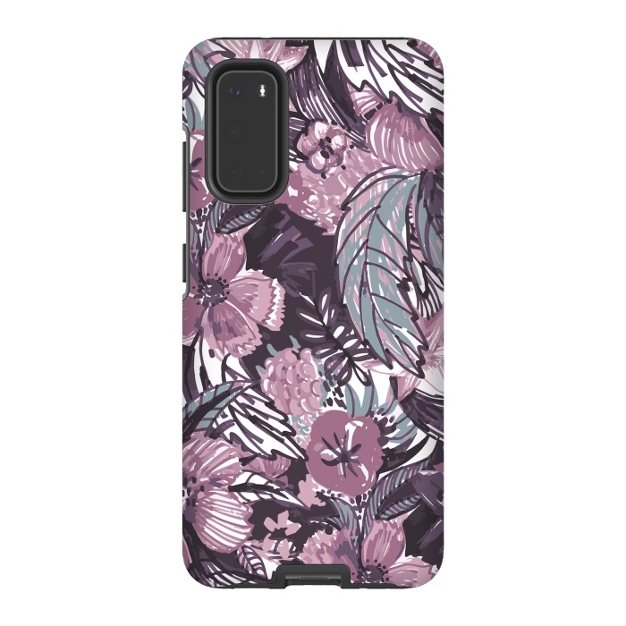 Galaxy S20 StrongFit Modern sketched flower bouquet by Oana 